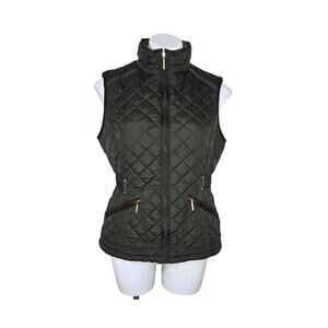 WEATHERPROOF Women's Quilted Vest Forest Green Size Small